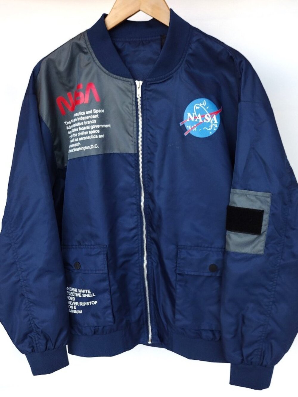 NASA Blue Bomber Jacket Men's Large